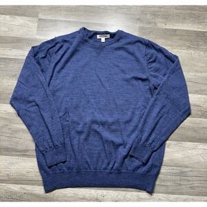 Goodthreads Mens Sweater‎ 100% Merino Wool Crewneck Large Blue Long Sleeve
